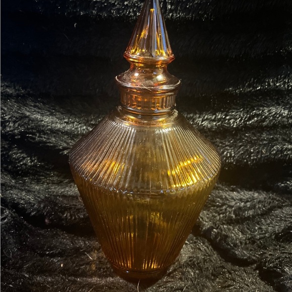 Vintage amber MCM decanter ribbed - Picture 8 of 8